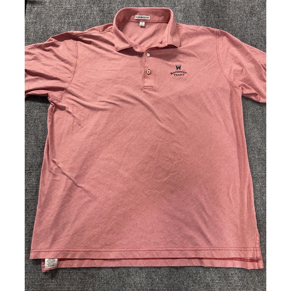 Peter Millar Polo Shirt Mens XLarge Pink Bandon Dunes Bandon Trails Golf Resort
